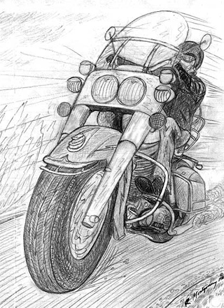 Vee Power drawing of 1960's Harley no. 30